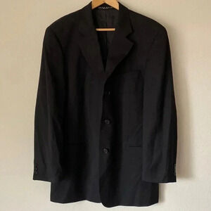 Hugo Boss sz 40R black wool blazer suit jacket in excellent pre owned condition